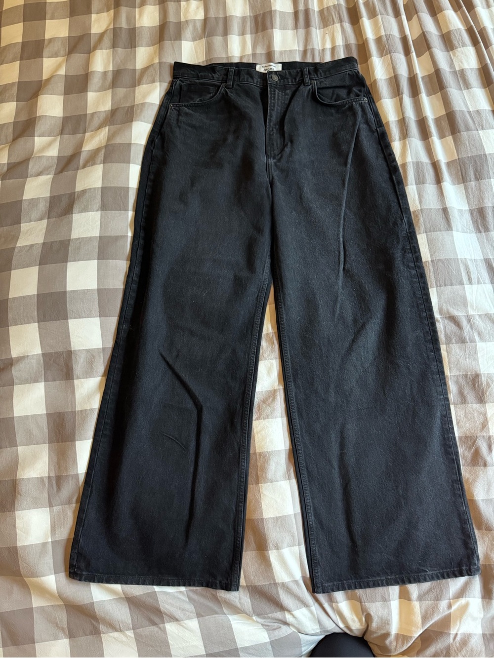 Reformation Black Wide-Leg High-Rise Jeans size 31